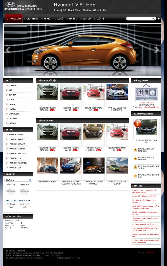 Thiết kế web bán ô tô